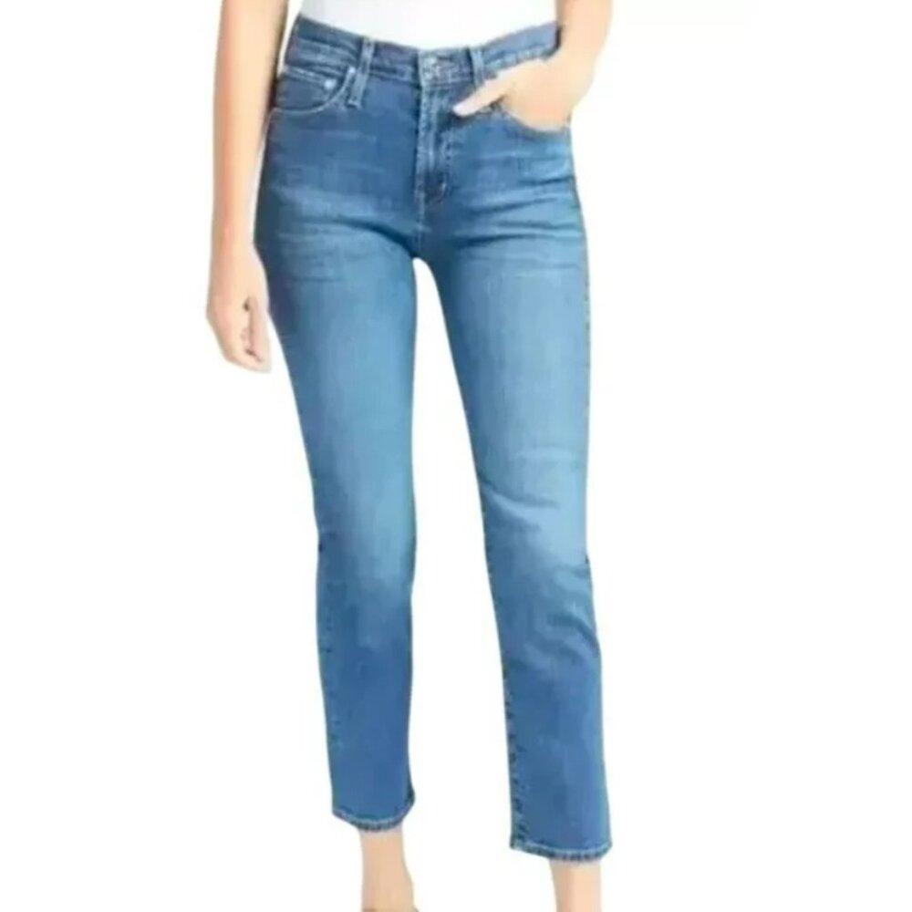 NWT Edwin Women's Elin Crop Straight Jeans Ambition Size 27 Cotton Denim Blue